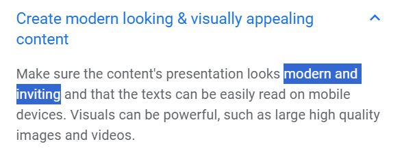 PTG Marketing; Google Search Console Insights says you should make your content "modern and inviting".