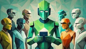 PTG Marketing; A robot looking at his X profile and tweeting to gain followers. How many tweets does it take to gain one follower on X?