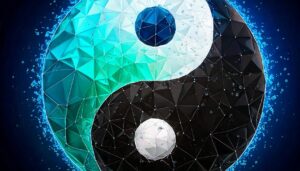 PTG Marketing Banner of a Yin-Yang Symbol for the article about two-sided messaging in marketing and web design.