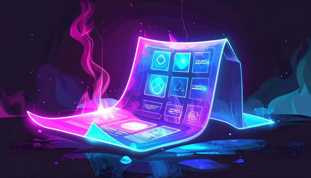 PTG Marketing; an aetherial brand sheet with complete brand guidelines on it glowing brightly in a mystical way.