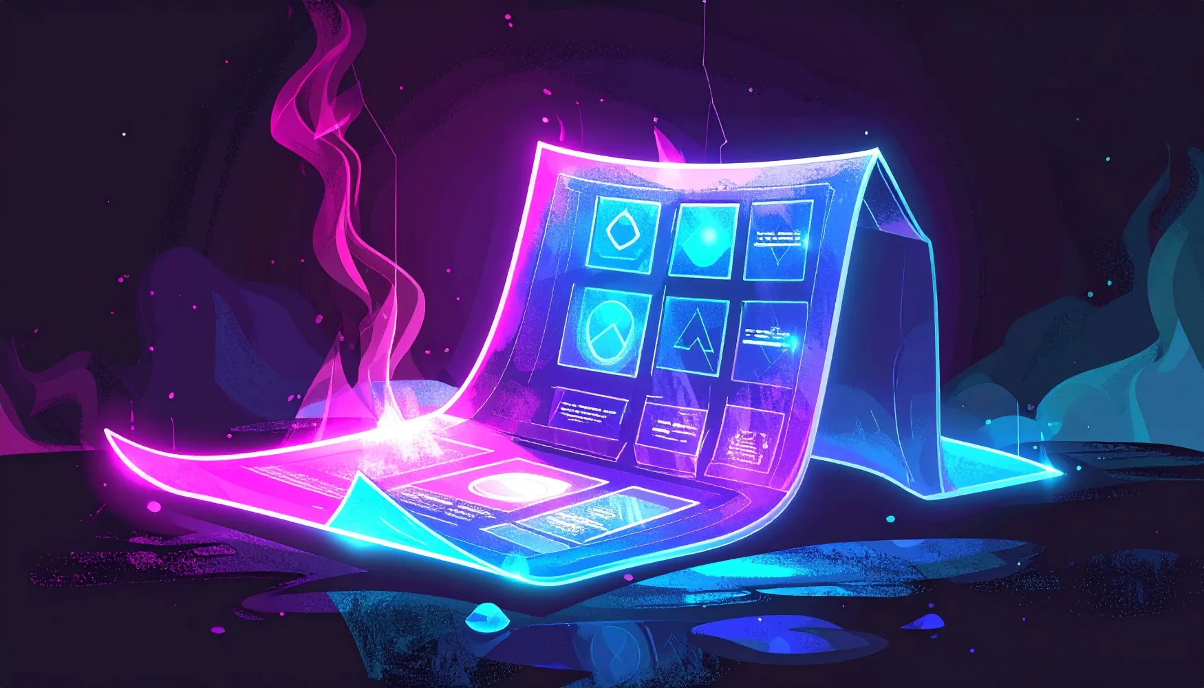 PTG Marketing; an aetherial brand sheet with complete brand guidelines on it glowing brightly in a mystical way.