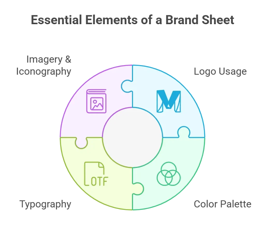 PTG Marketing; Essential visual elements of a brand sheet with complete CI guidelines.
